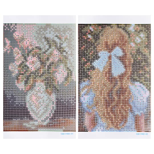 5" x 7" Girl & Bouquet Diamond Art Kit with Wooden Frames by Make Market®